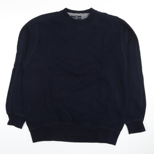 Marks and Spencer Men's Blue Crew Neck Pullover Sweatshirt