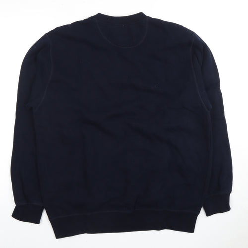 Marks and Spencer Men's Blue Crew Neck Pullover Sweatshirt