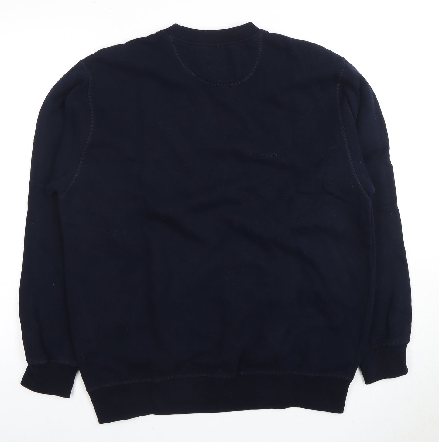 Marks and Spencer Men's Blue Crew Neck Pullover Sweatshirt