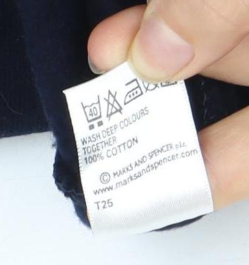 Marks and Spencer Men's Blue Crew Neck Pullover Sweatshirt