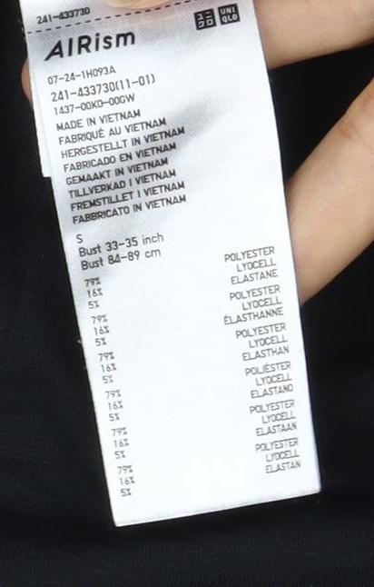 UNIQLO Women's Black Long Sleeve T-Shirt Regular Fit