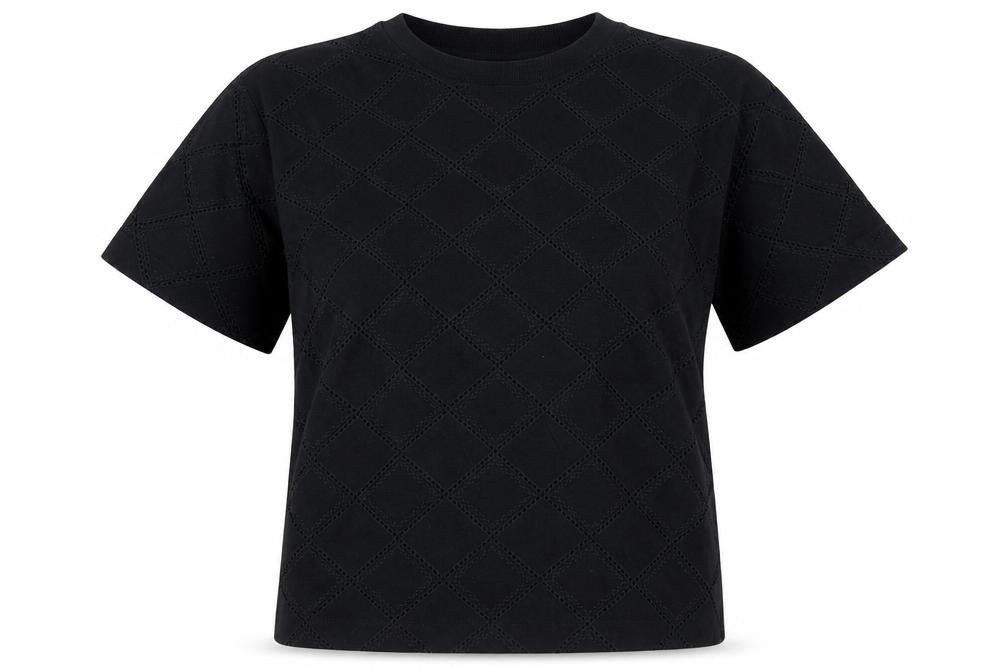 Front view of Marks & Spencer Women's Black, size 10, Geometric T-Shirt