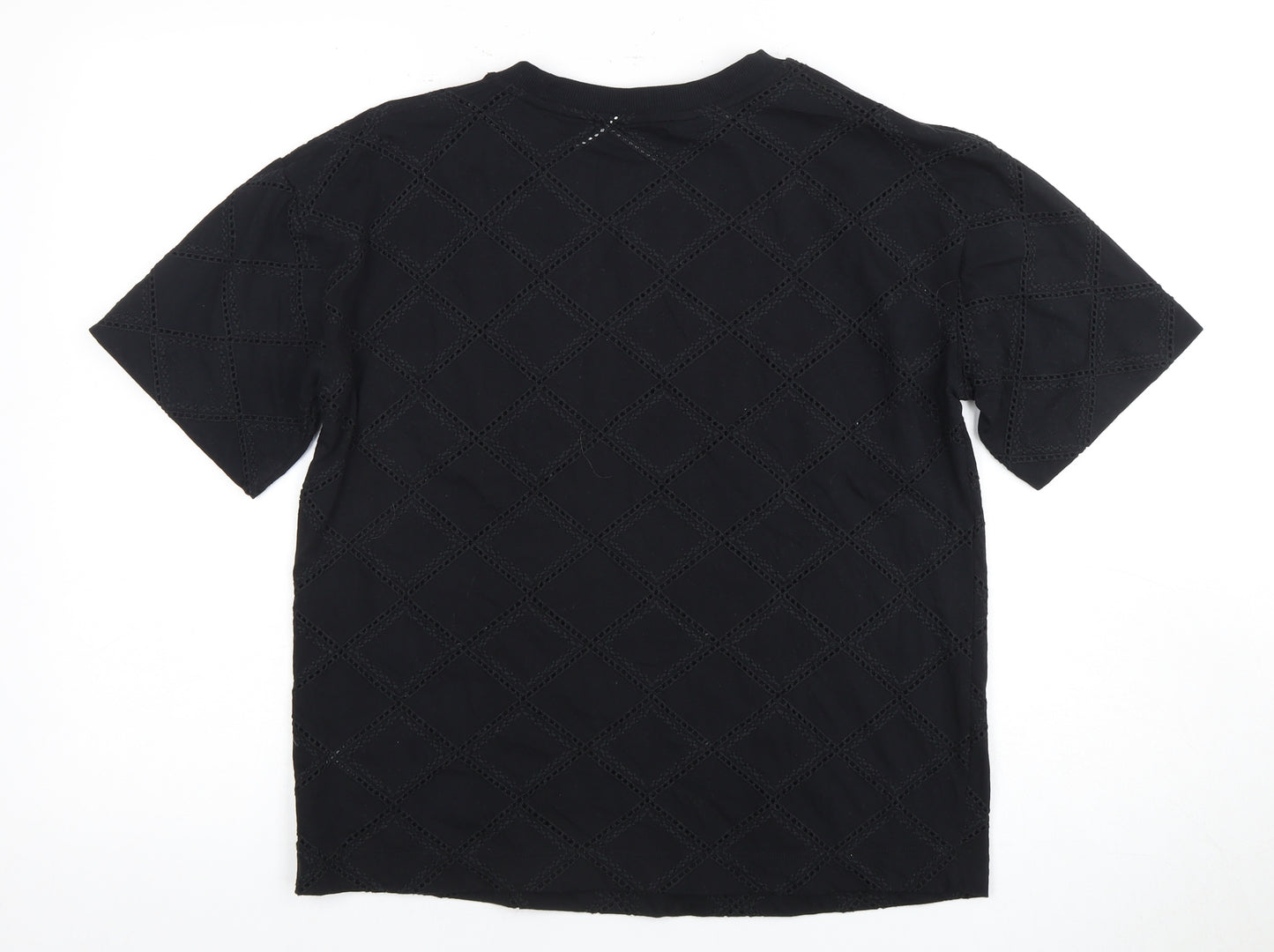 Marks and Spencer Women's Black Size 10 Geometric T-Shirt
