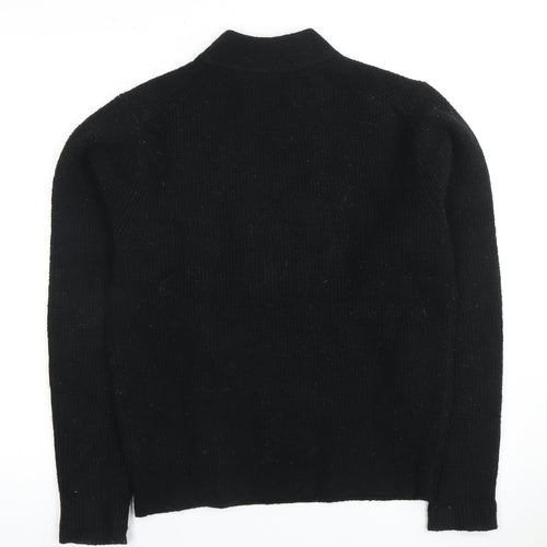Uniqlo Men's Black XS Pullover Jumper, Mock Neck, Acrylic Blend