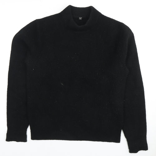 Uniqlo Men's Black XS Pullover Jumper, Mock Neck, Acrylic Blend