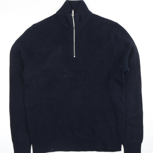 Marks and Spencer Men's Blue M Full Zip Jumper