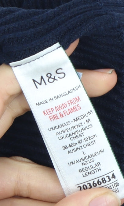 Marks and Spencer Men's Blue M Full Zip Jumper