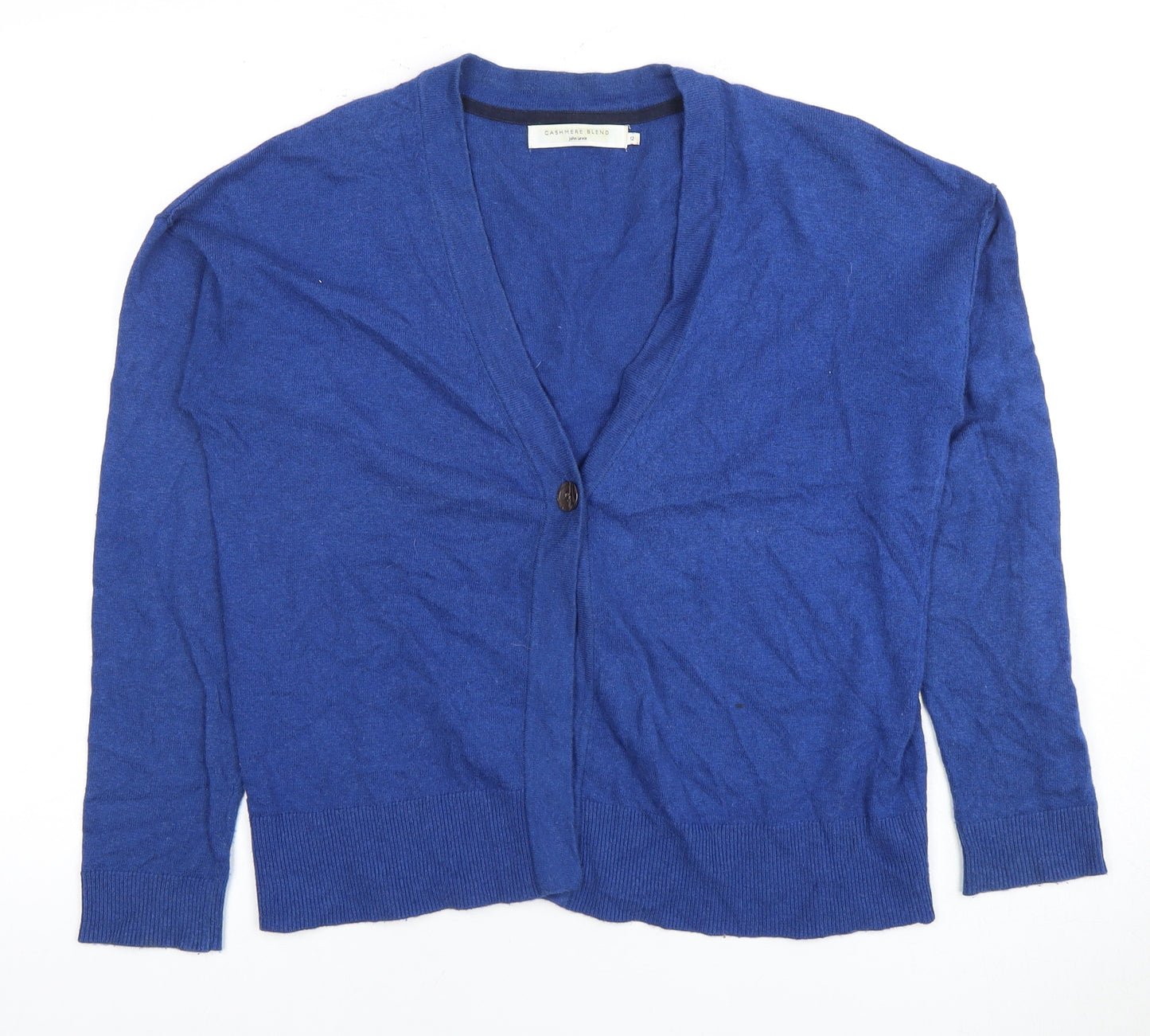 John Lewis Women's Blue V-Neck Cardigan Size 12