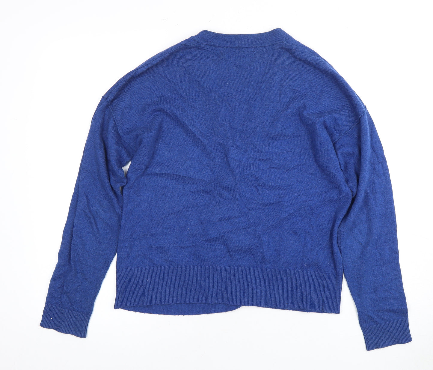 John Lewis Women's Blue V-Neck Cardigan Size 12