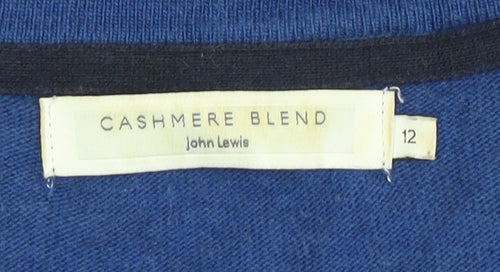 John Lewis Women's Blue V-Neck Cardigan Size 12