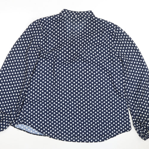 Dorothy Perkins Women's Blue Geometric Blouse Size 10