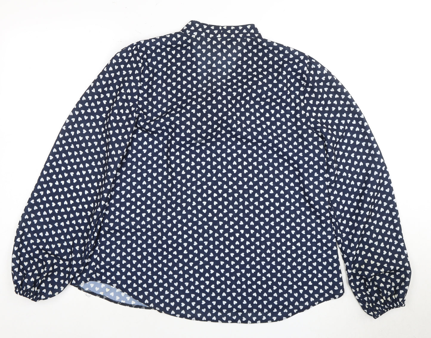 Dorothy Perkins Women's Blue Geometric Blouse Size 10