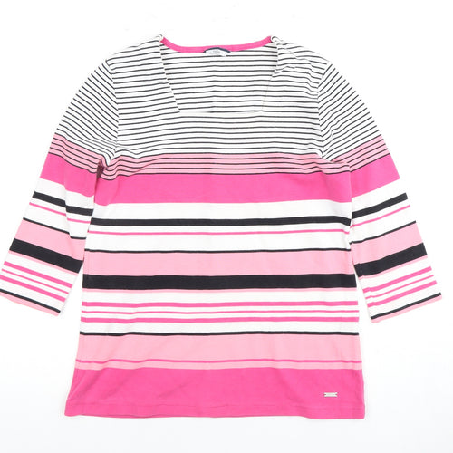 Dash Women's Pink Striped 3/4 Sleeve Top Size 10