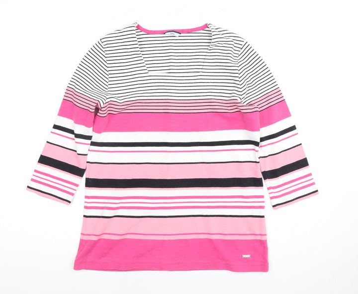 Dash Women's Pink Striped 3/4 Sleeve Top Size 10