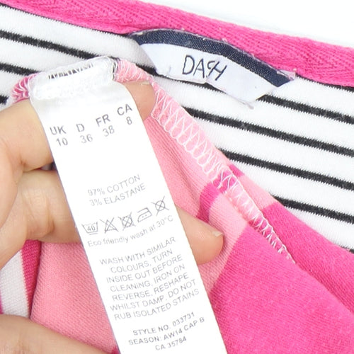 Dash Women's Pink Striped 3/4 Sleeve Top Size 10