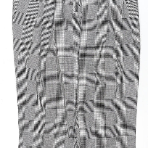 H&M Women's Black Check Trousers Size 14