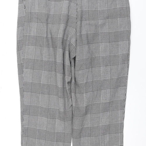 H&M Women's Black Check Trousers Size 14