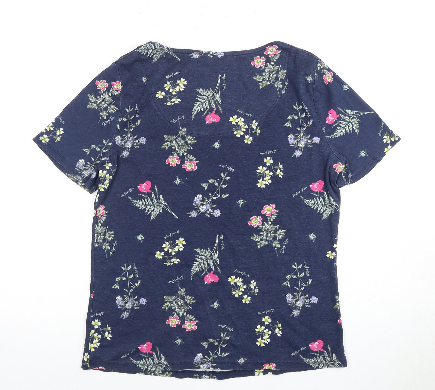 Bonmarché Women's Blue Floral T-Shirt Size 16