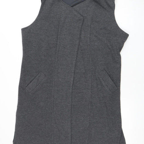 Marks and Spencer Women's Grey Open Front Vest, Size 16, Sleeveless