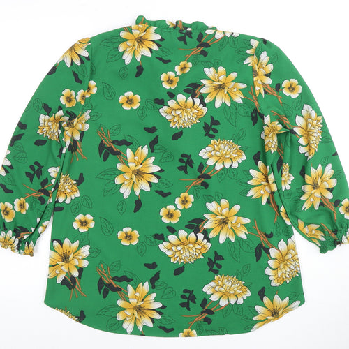 Carolina Belle Women's Green Floral Blouse M