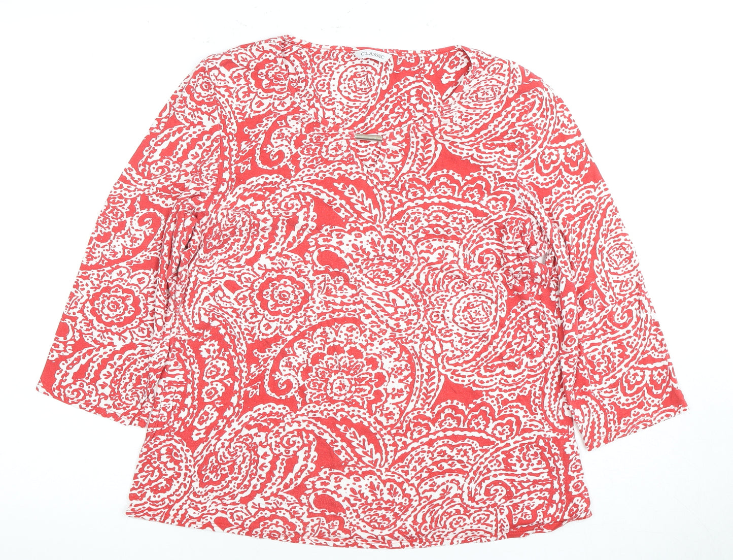 Marks and Spencer Women's Red Paisley Blouse Size 14