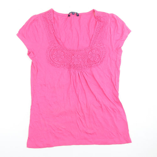 Store Twenty One Women's Pink Embroidered Blouse Size 10