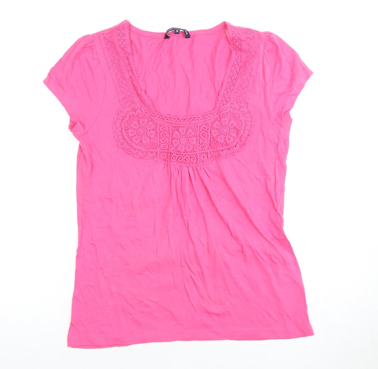 Store Twenty One Women's Pink Embroidered Blouse Size 10