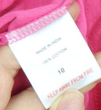 Store Twenty One Women's Pink Embroidered Blouse Size 10