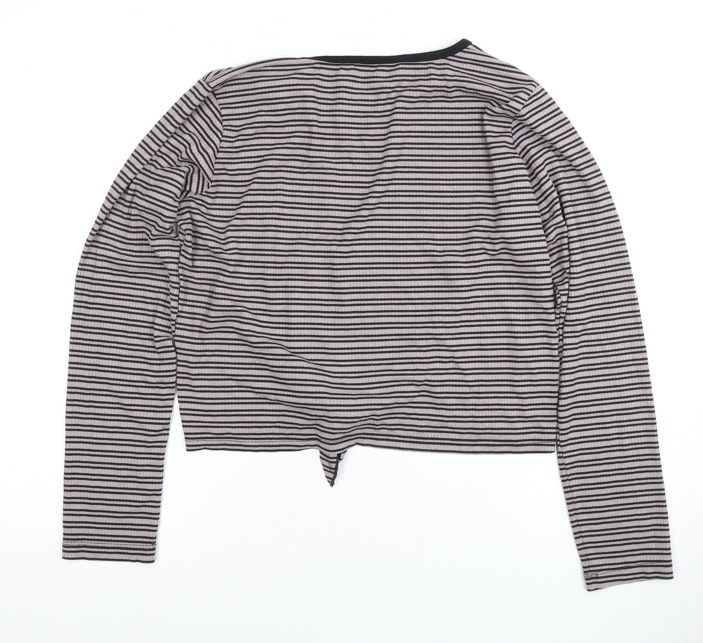 Select Women's Black Striped Long Sleeve Top Size 16