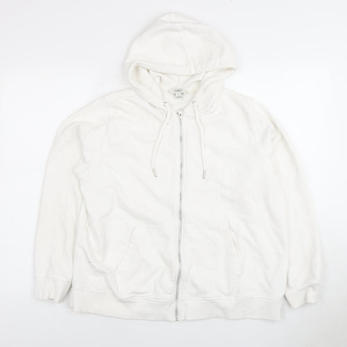 Marks and Spencer Women's White Full Zip Hoodie L