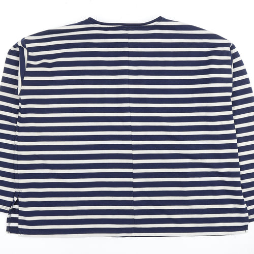 ASOS Women's Blue Striped T-Shirt UK 10 Casual