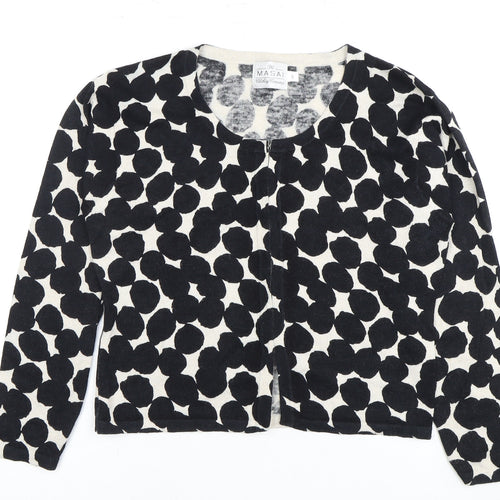 Masai Women's Black Cardigan, Size S, Animal Print