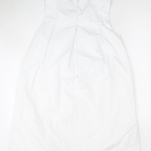 Autograph Women's White Sleeveless Embroidered Dress, Size 10