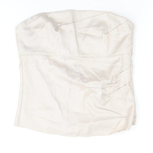 Zara Women's Beige Sleeveless Top, Size S
