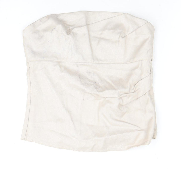 Zara Women's Beige Sleeveless Top, Size S