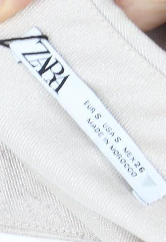 Zara Women's Beige Sleeveless Top, Size S