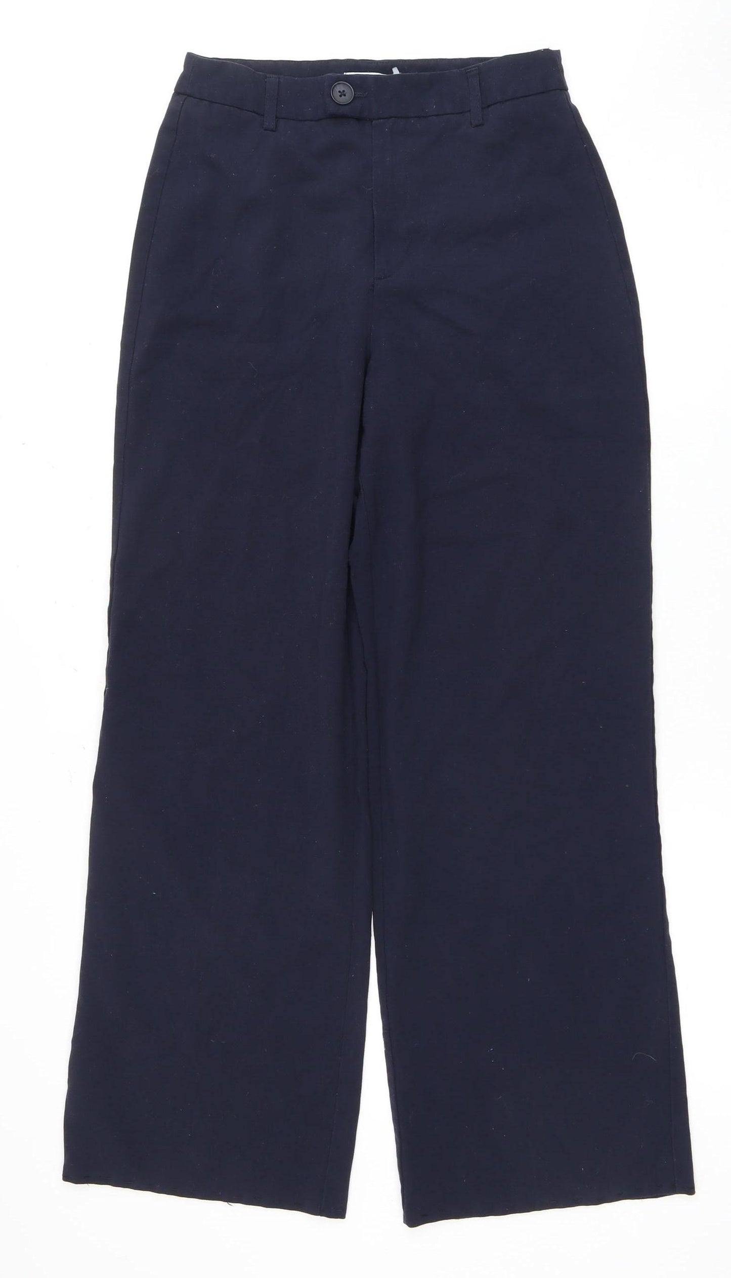 Stradivarius Women's Blue Wide-Leg Trousers, Size 8