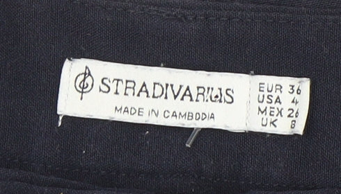 Stradivarius Women's Blue Wide-Leg Trousers, Size 8