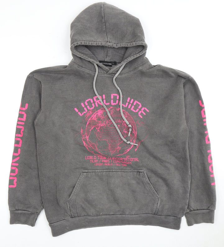 PrettyLittleThing Women's Grey L Pullover Hoodie