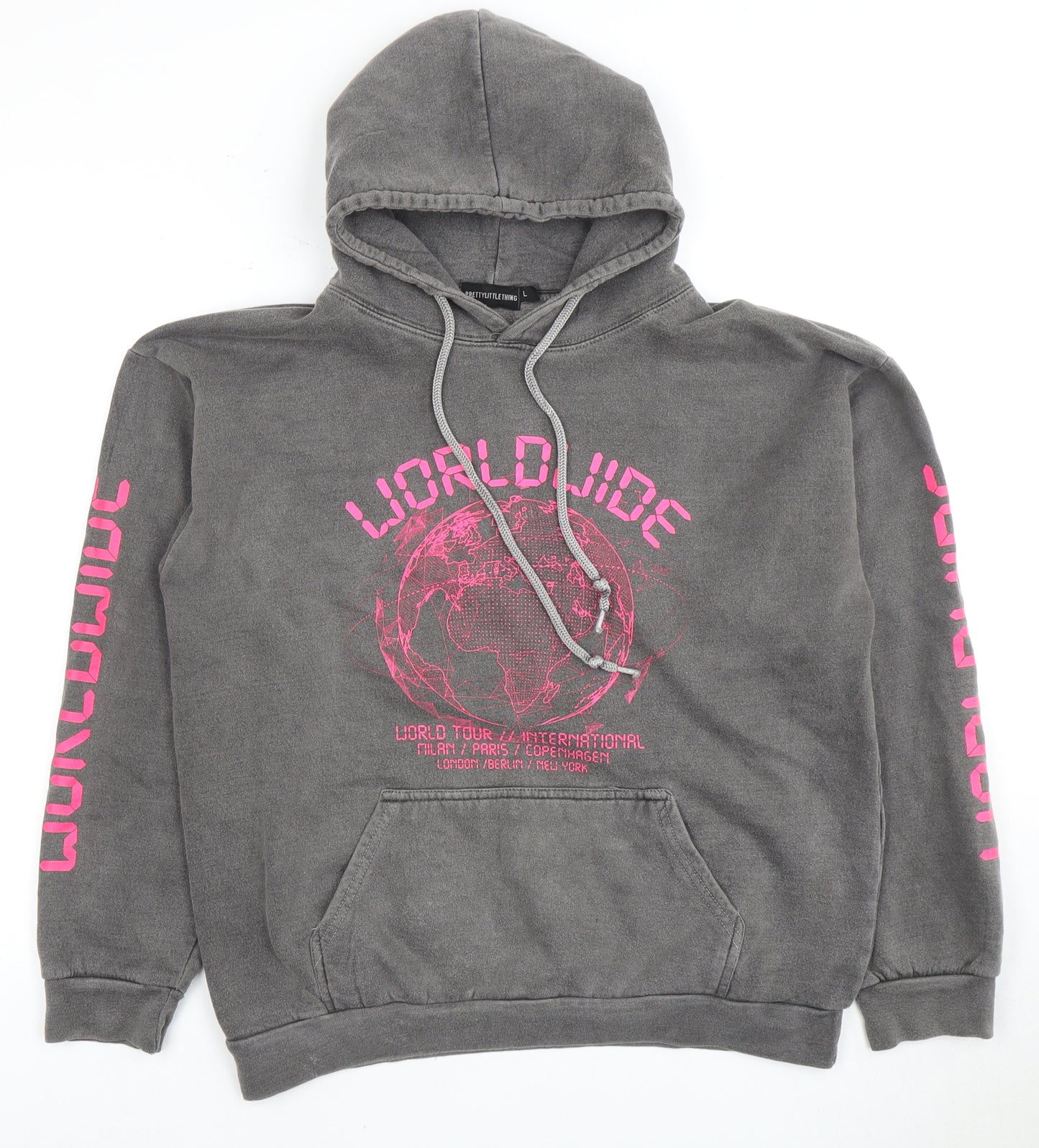 PrettyLittleThing Women's Grey L Pullover Hoodie