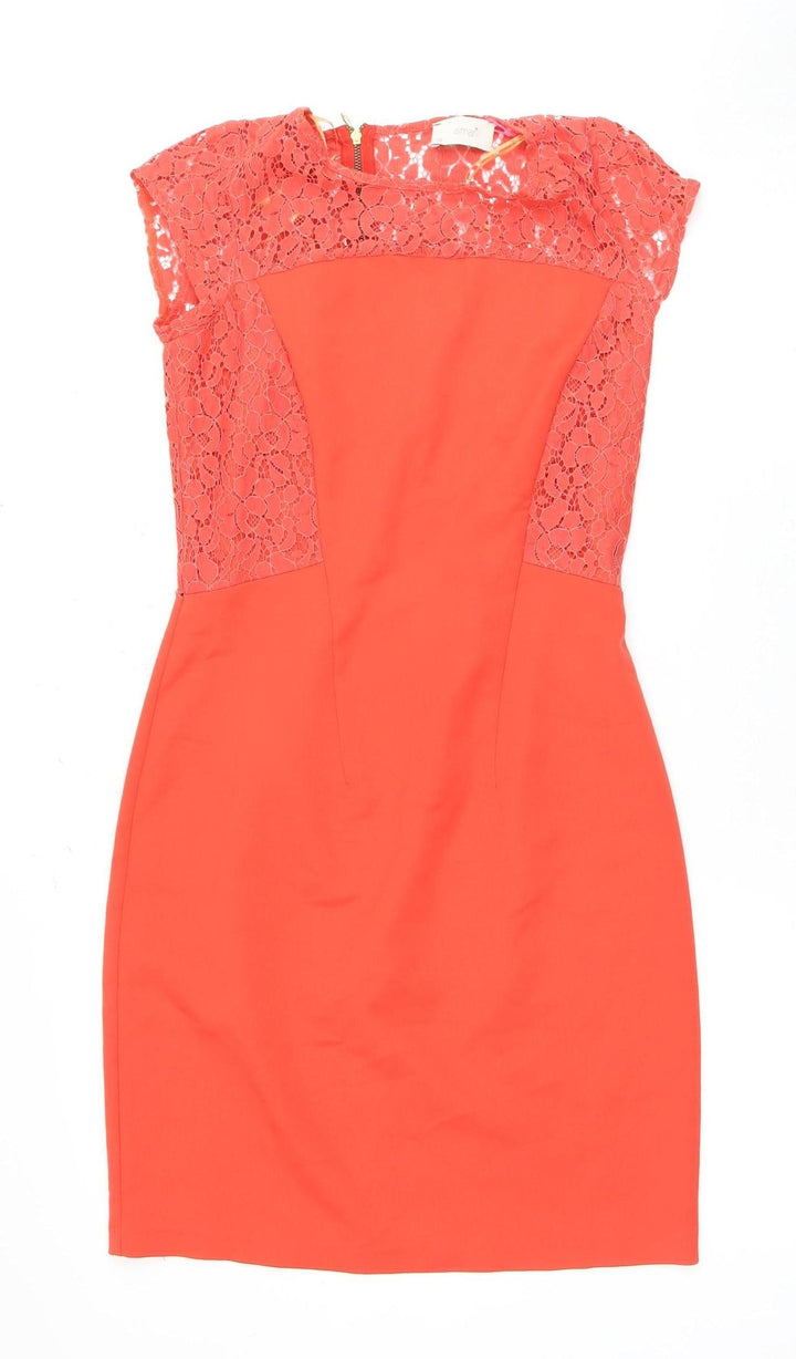 Amari Women's Orange Knee Length Shift Dress