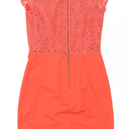 Amari Women's Orange Knee Length Shift Dress