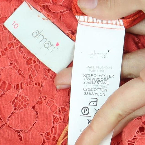 Amari Women's Orange Knee Length Shift Dress