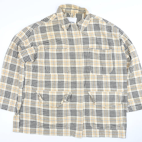 Monki Women's Multicoloured Check Button-Up L