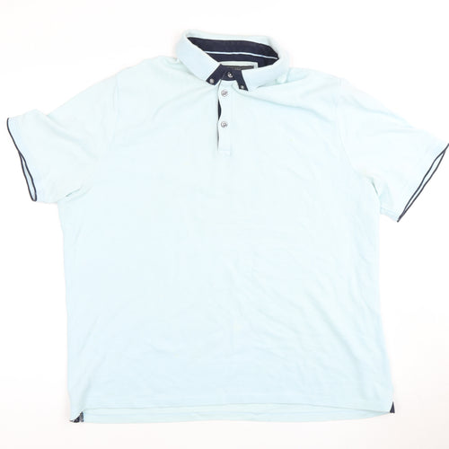 Marks and Spencer Men's Blue Polo Shirt Size 2XL