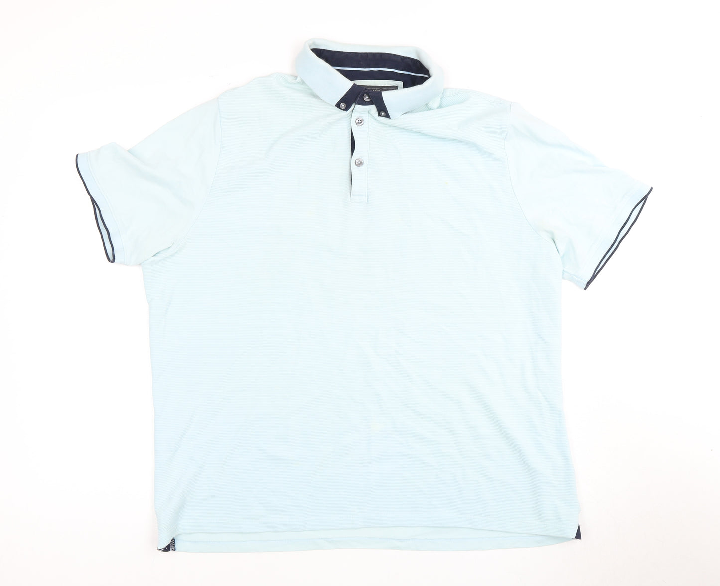 Marks and Spencer Men's Blue Polo Shirt Size 2XL