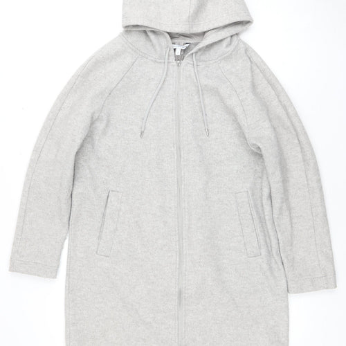 Next Women's Grey Hooded Jacket Size 8