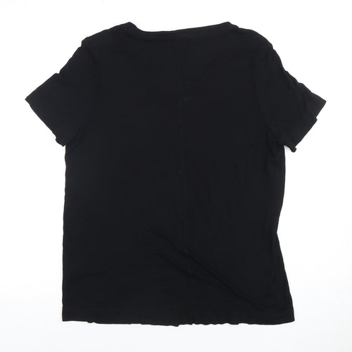 Next Women's Black V-Neck T-Shirt Size 12