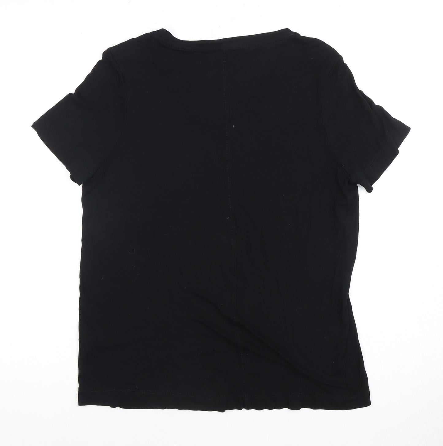 Next Women's Black V-Neck T-Shirt Size 12