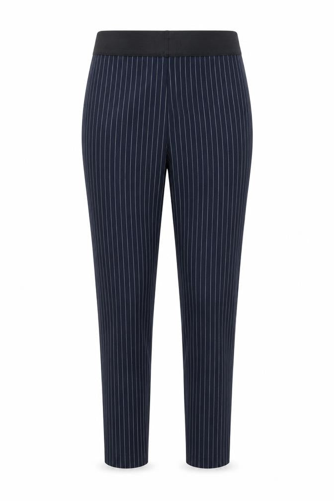 Front view of Marks & Spencer Women's Blue Striped Leggings, size 10
